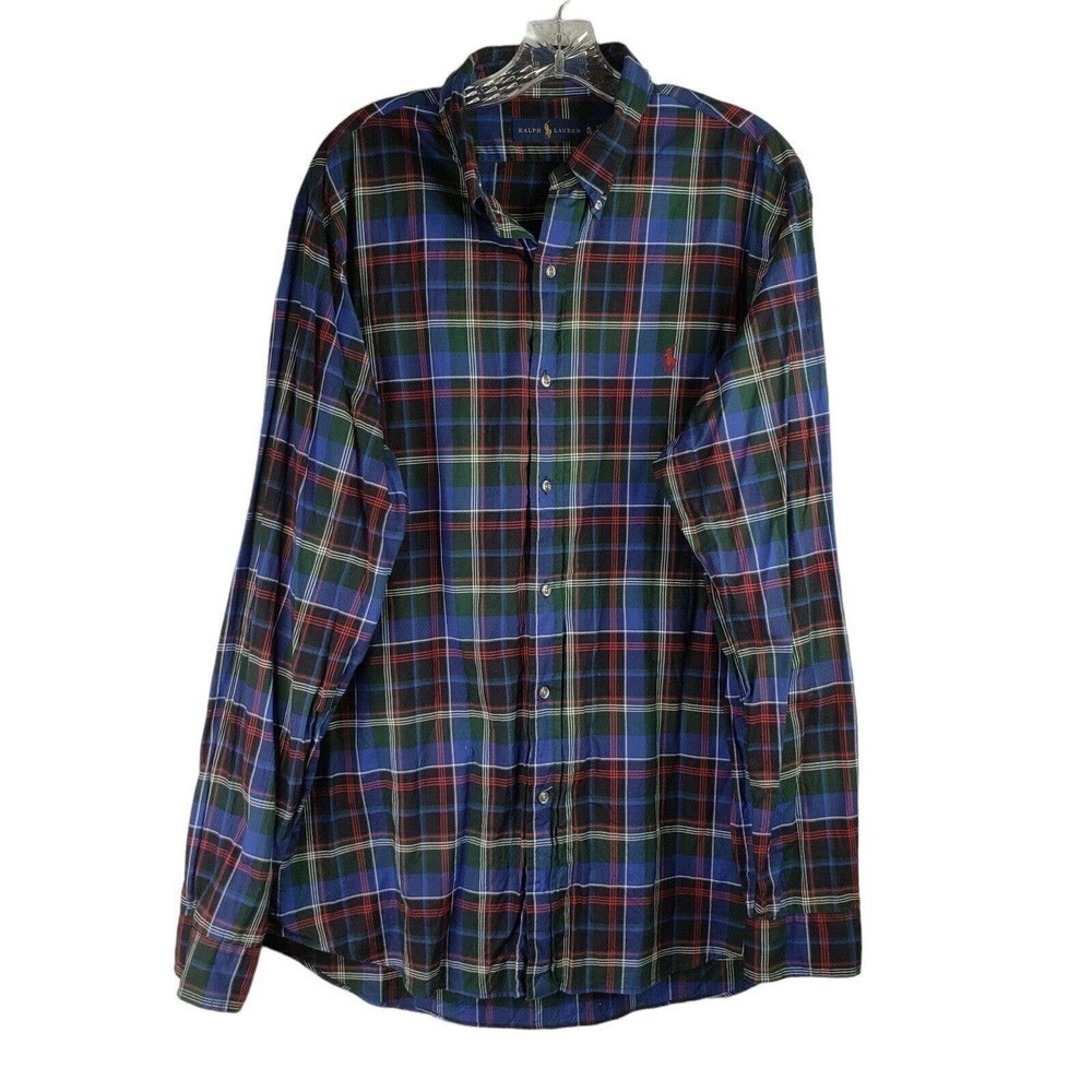 Polo Ralph Lauren Oxford Men's XL Multicolor Plaid LS Button Down Shirt - Picture 2 of 10